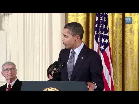 President Obama speaking at the National Medals of Science and Technology ceremony