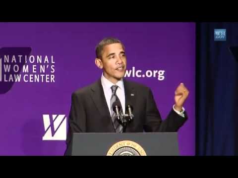 President Obama speaking at the National Women's Law Center